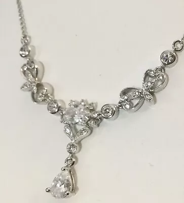 $30 • Buy NADRI Glamorous  Cubic Zirconia Drop Pendant 16” Necklace ABSOLUTELY BEAUTIFUL