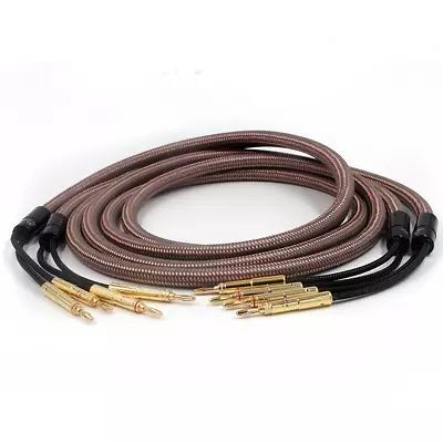 Accuphase OCC HiFi Speaker Cable With Gold Plate Banana Plug Audio Extend Cord • £135.50