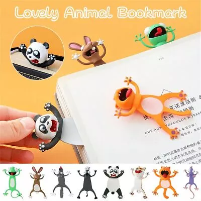 Stationery 3D Bookmarks Book Markers Cartoon Animal Style School Supplies • £5.41