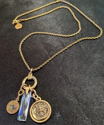 $9.99 • Buy RARE Alex & Ani Protection Trio Adjustable Charm Necklace Hamsa Evil Eye Crystal