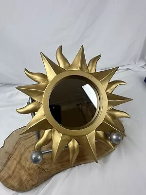 Vintage Sunburst Sun Star Infinity Mirror Mid Century Modern MCM Gold Luxe Resin • $90