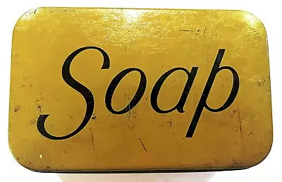 Vintage WWII Era Soap Tin Holder Metal Travel Case Dish Aluminum Hinged 1900s • $12.99