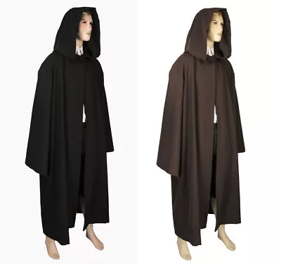 Star Wars Jedi Knight Obi Wan Hooded Robe Cape Halloween Cosplay Costume • $25.99