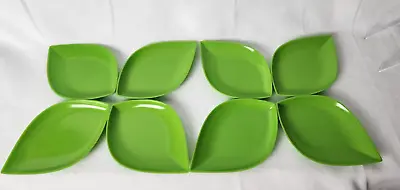 Precidio Green Melamine Leaf Plates Set Of 8 • $14.25