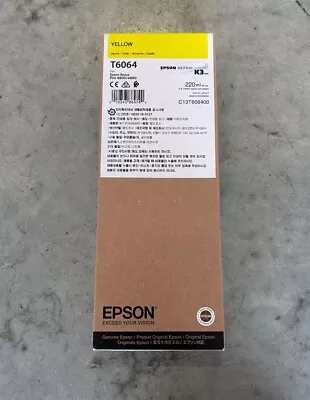 GENUINE EPSON T6064 YELLOW K3 INK STYLUS PRO 4800 4880 220ml DATE: 2023 • $89.99