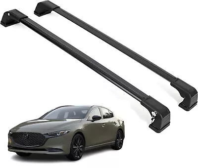 ERKUL Roof Rack Cross Bars Fits Mazda 3 2019-2024 Aluminum Lockable Black • $129.90