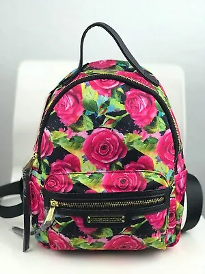 NWT JUICY COUTURE Black Multi Rose Rosie Floral Pink MINI Backpack Bag MSRP $99 • $26.99