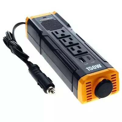 150W Car Power Inverter DC 12V To 110V AC Converter With 3 Charger Outlets And D • $55.95