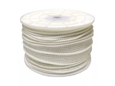 1/4  X 600' White Nylon 3 Strand Twisted Rope Medium Lay 330 Lbs Working Load • $44.99