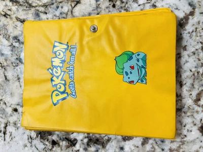 $5 • Buy Pokémon Bulbasaur 1999 Yellow Card Holder/Book Binder Vintage 🔥