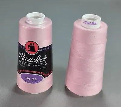 Maxi-Lock Serger Thread # 32039 Pink Polyester 3000 Yards Lot Of 2 Used • $8.23