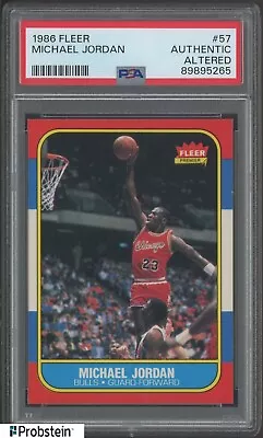 1986 Fleer Basketball #57 Michael Jordan RC Rookie HOF PSA   GREAT INVESTMENT   • $512