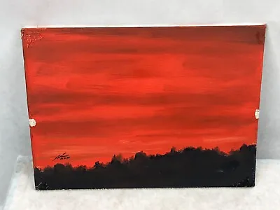 Vintage VT Artist Richard Horn Original Oil On Board 8  X 6  Twilight Sunset • $50