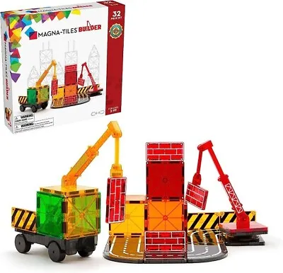 MAGNA-TILES Builder 32-Piece Magnetic Construction Set Magnetic Building Ages 3+ • $59.99