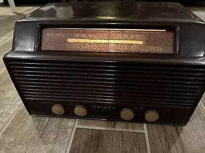 Vintage PHILCO AM/FM Tube Radio #49-906 - Brown Bakelite • $38.87