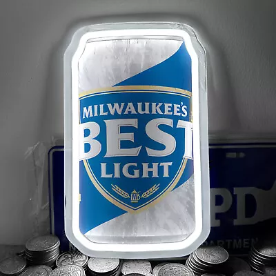 Milwaukee's Best Light Cans Neon Sign Light Pub Club Shops Wall Decor 12 X7  H4  • $49.99