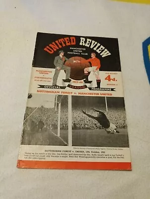 Manchester Utd V Portsmouth 1957/58 1st Div Football Programme Munich Season • £2