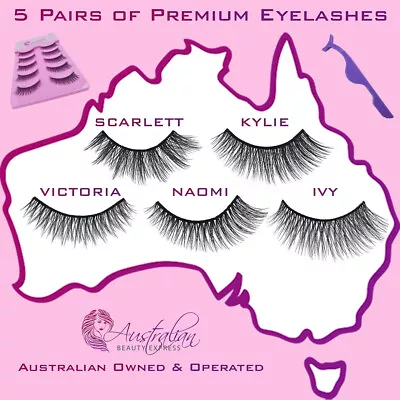 $6.99 • Buy AU Stock 5 Pairs 3D Natural Thick Long Makeup Fake Eyelashes False Eye Lashes