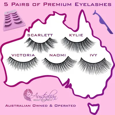 AU Stock 5 Pairs 3D Natural Thick Long Makeup Fake Eyelashes False Eye Lashes • $6.99