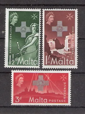 Malta 1957 Awarded Georgia Cross For War Effort Set MNH (SC# 263-265) • $0.99