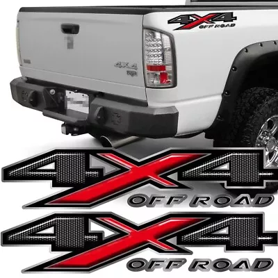Pair Carbon Fiber 4X4 Off Road Rear Trunk Side Bed Decal Sticker For Dodge RAM • $13.99