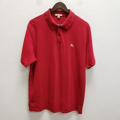 Burberry Brit Mens Short Sleeve Polo Size XXL Red Point Collar Button Pullover • $44.88