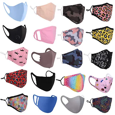 Face Mask Reusable Washable Breathable Masks Mouth Nose Protection Face Covering • £1.05