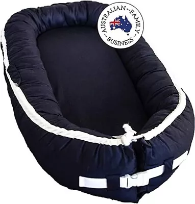 Newborn Baby Nest Supervised Sleeping Pod Portable Baby Pod Snuggle Nest Navy • £39.99