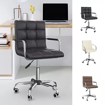 Midback Executive Modern Office Chair Computer Desk Task PU Leather Swivel • $65.99