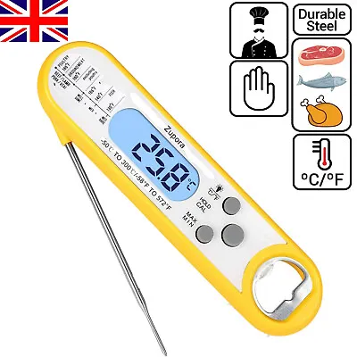 £7.19 • Buy Foldable Digital Cooking Food Thermometer Probe Temperature Kitchen BBQ Meat UK