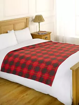 Tartan Check RED Soft Sofa Bed Travel Fleece Throw Blanket 120 X 150cm Xmas Gift • £6.49