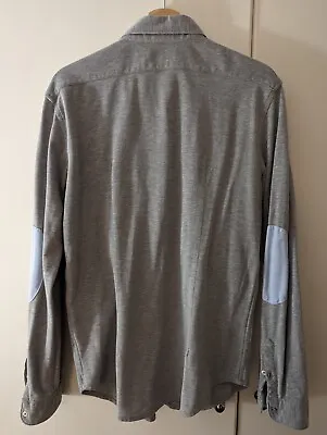 Zara Man Long Sleeved Light Grey Mens Shirt. Slim Fit. Large L. Elbow Patches. • £12.99