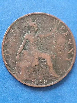 Queen Victoria (veiled) Head. 1898 One Penny Coin. C264. • £1