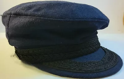 Authentic Vintage Greek Fisherman's Cap - Wool - Navy Blue - Small - See Photos • $22.13