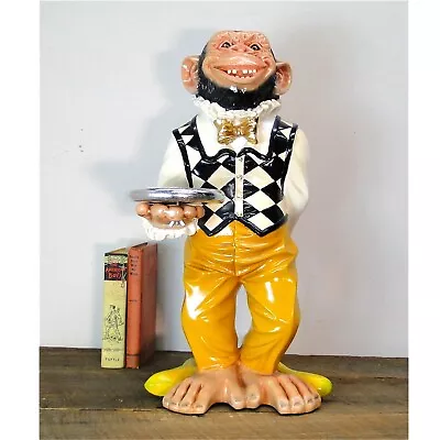 Waiter Monkey Butler Statue With Serving Tray 2 Foot • $163.90