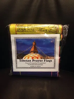 £10.99 • Buy 125 Tibetan Prayer Flag Buddhist  7 X6   Wind Horse Om Handmade Nepal FAIRTRADE