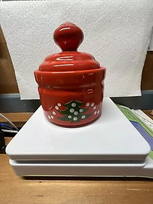 Vintage Waechtersbach Christmas Tree Sugar Bowl ONLY Germany Red • $12.99