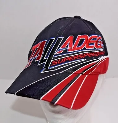 $15 • Buy Vtg Talladega Super Speedway Cap Nascar Black Red Blue H3 Sport Gear