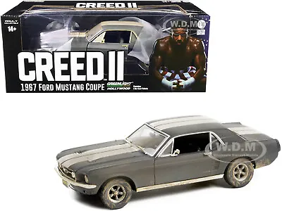 1967 Ford Mustang Coupe Matt Black Weathered Creed 2 Movie 1/18 Greenlight 13626 • $73.99