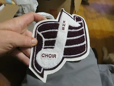 Chenille  Choir  Musical Note White Brown Patch Iron On Letterman Jacket • $4.95