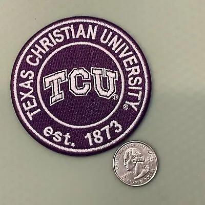 TCU TEXAS CHRISTIAN HORNED FROGS Vintage Embroidered Iron On Patch 3” X  3” • $6.95
