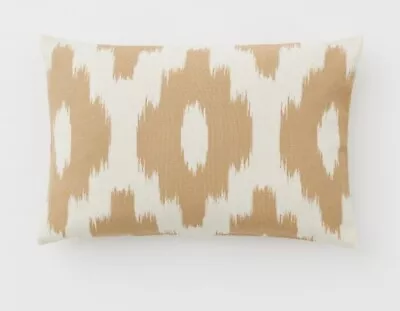 H&M Home Ikat  Print Cream Beige Cotton Cushion Cover 40x60cm • £6