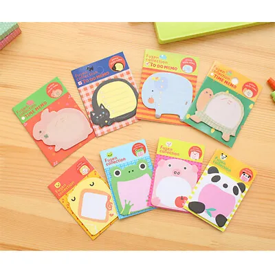 Cute Animals Sticky Notes Sticky Note Pad Bookmark Memo Index Tab Page Marker • £3.99