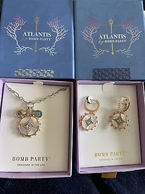 Bomb Party Atlantis Necklace And Earrings Wrapped In Oceans RBP5998 RBP5999 • $39.95