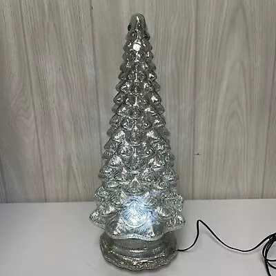 16” Silver Mercury Glass Kaleidoscope Light Show Christmas Tree By Valerie QVC • $46.71