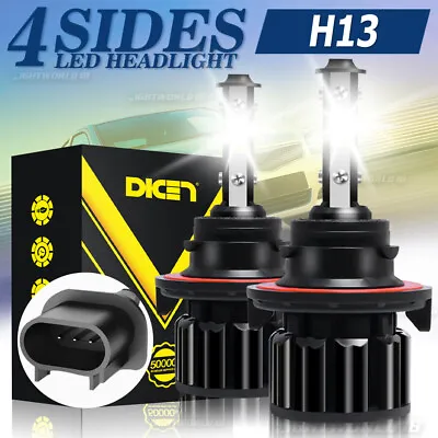 H13 9008 LED Headlight Kit 5500W 1000000LM Hi/Lo Beam 6000K Super Bright Bulbs • $15.39