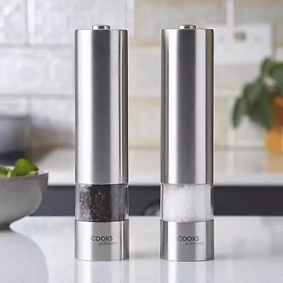 Electric Salt & Pepper Mill Grinder Shaker Set Battery Cooks Professional • £19.99