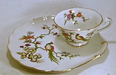 Lefton China Snack Plates & Teacups Colorful Qual W/Gold Trim • $7.25