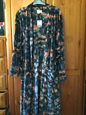 £20 • Buy Next New Ladies Super Soft Velour Multi Colour Size Medium Robe / Dressing Gown