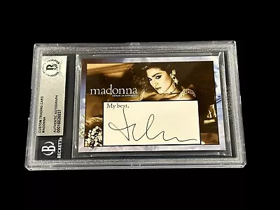 Madonna Ciccone Like A Virgin Singe Signed Autograph Photo Card BAS Beckett Slab • $1999.99